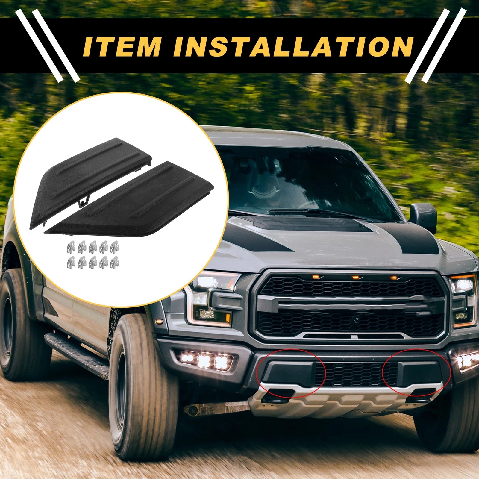 Front Bumper Guards Insert Pads for Ford F-150 (2021–2023) 1 Pair