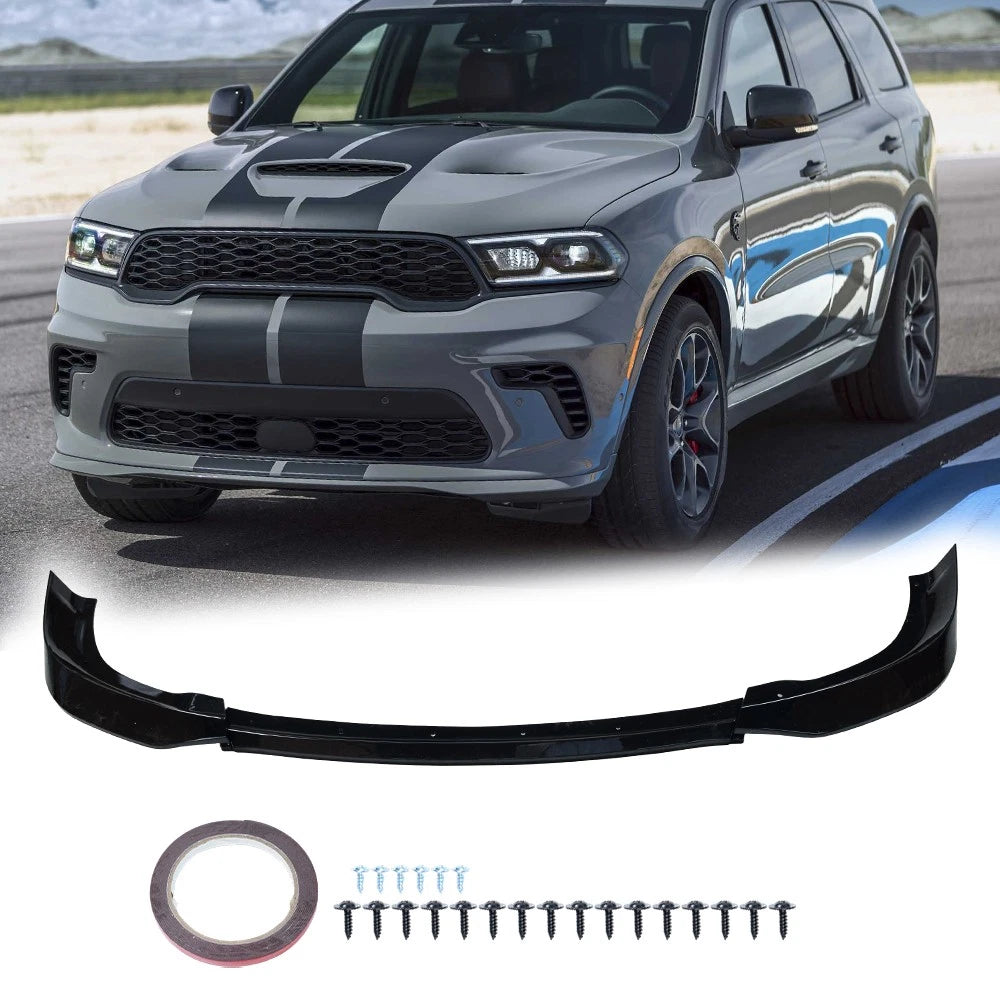 3X Front Bumper Lip for Dodge Durango SRT Hellcat (2021–2026) Gloss Black