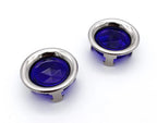Tail Light Blue Dot Inserts with Chrome Metal Rings for Rims (Pair) (—)