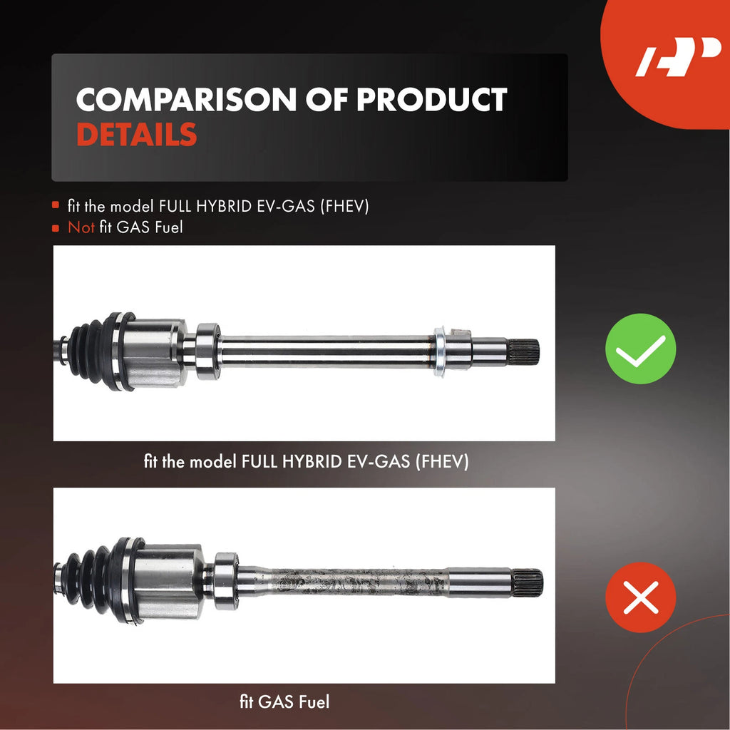 Front Right CV Axle Assembly for Toyota Highlander (2014–2019) 3.5L V6
