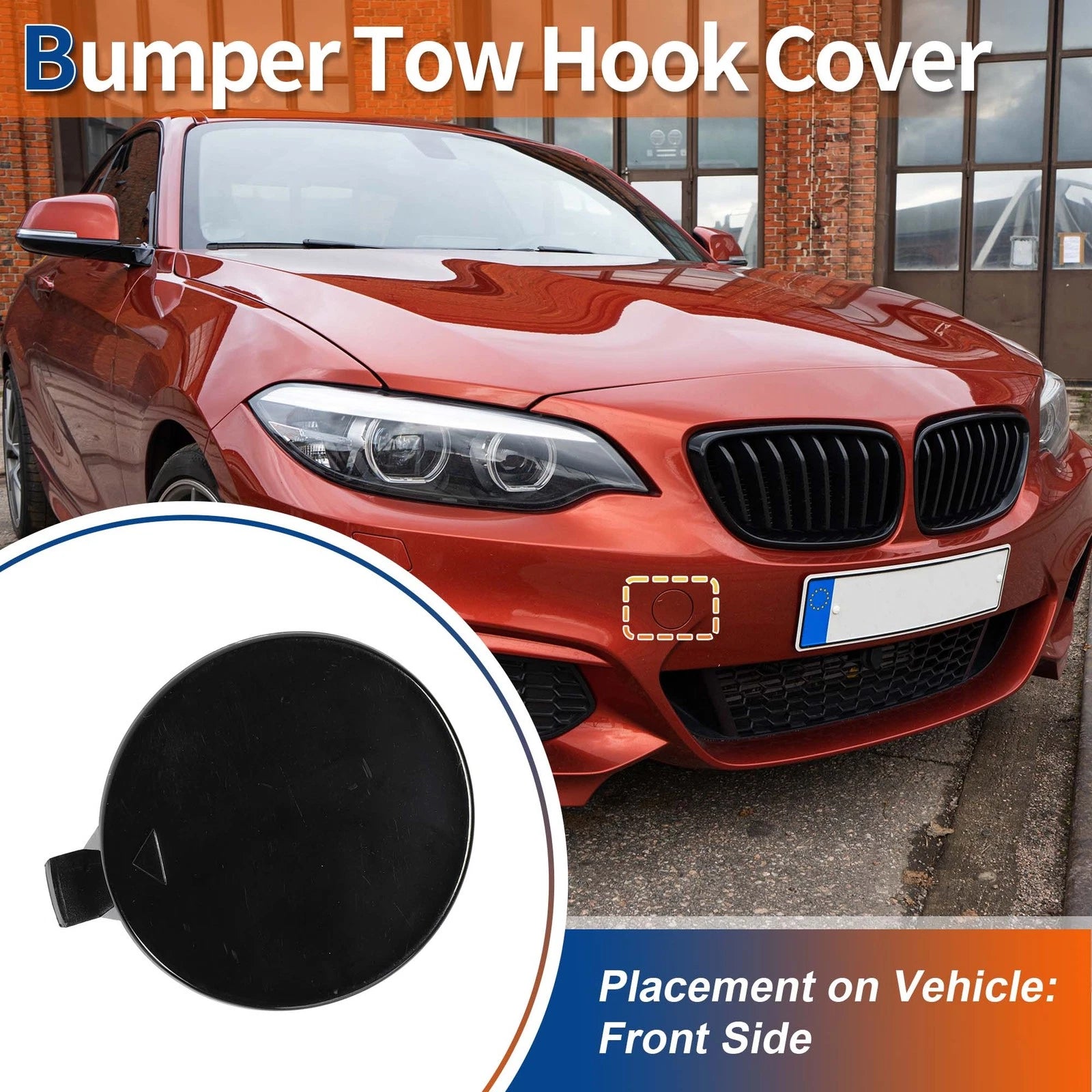 Tow Hook Cover for BMW 2 Series (2014–2021) No. 51118053828 Unpainted