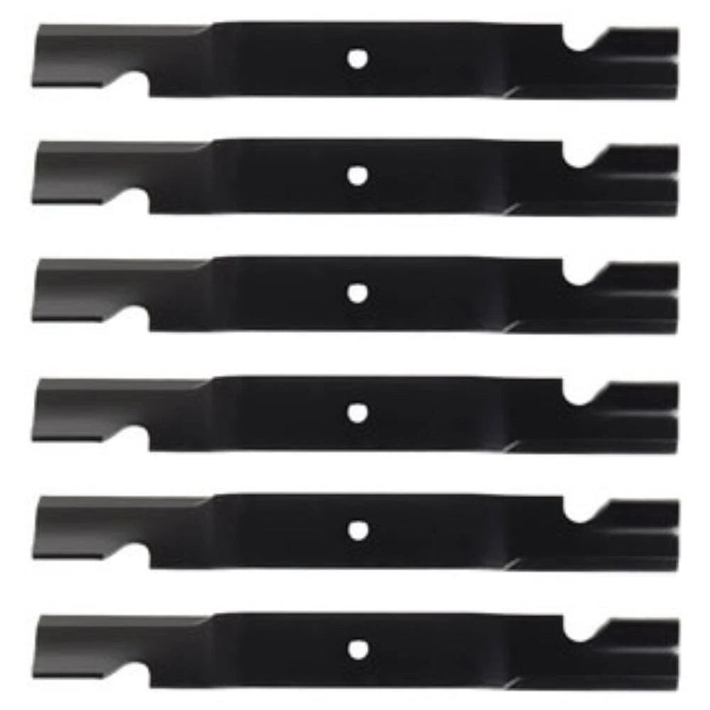 Set of 6 Notched Mower Blades for Bobcat, John Deere 61" Cut Mowers
