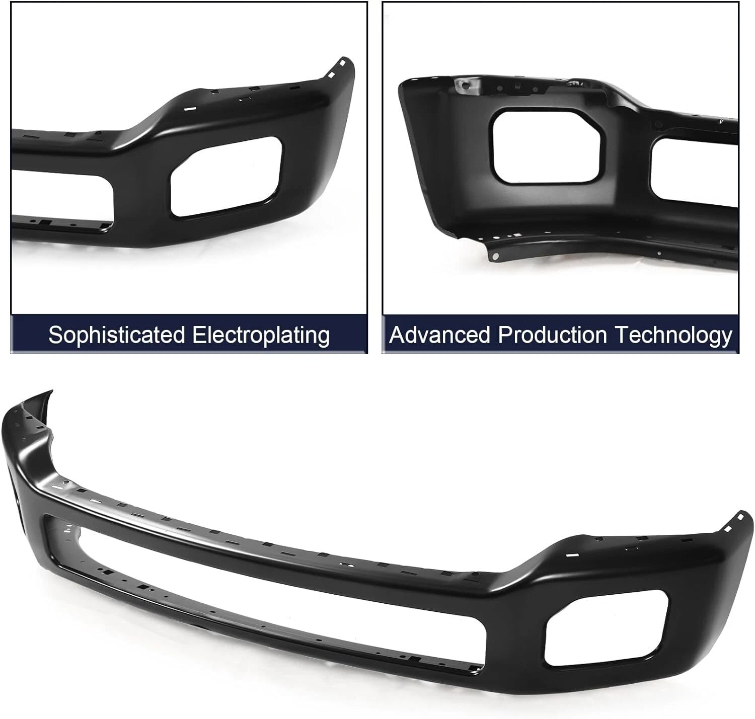 Black Steel Front Bumper for Ford F-250 F-350 F-450 Super Duty (2011–2016)