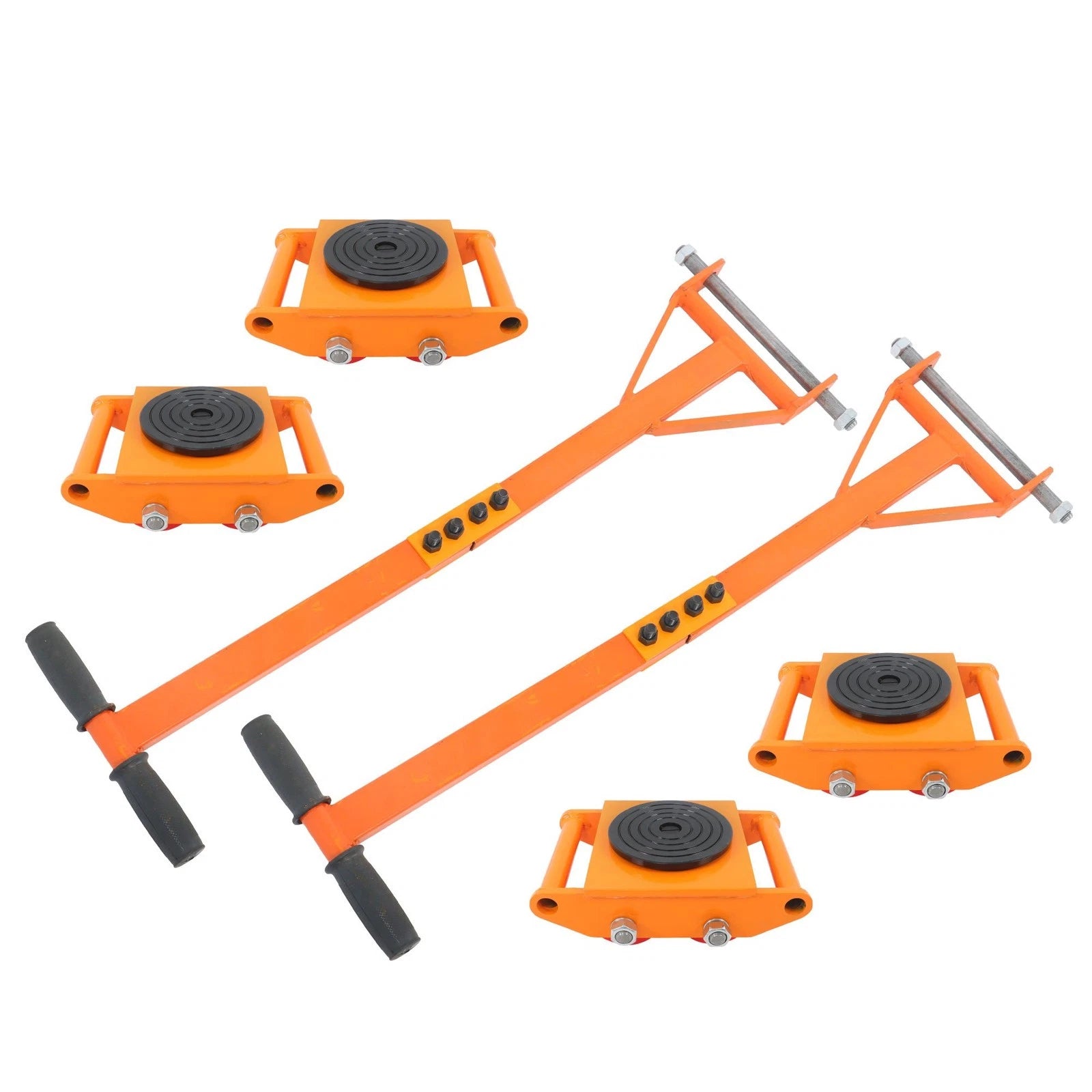 Set of 4 Heavy Duty Machinery Skates Dolly 6T with 360° Rotation