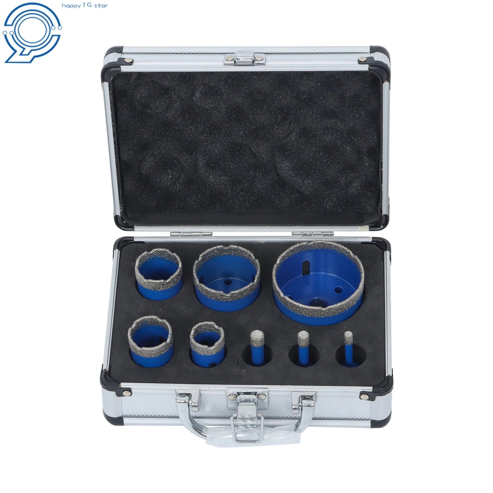 8-Piece Diamond Hole Saw Set for Ceramic & Marble Tiles