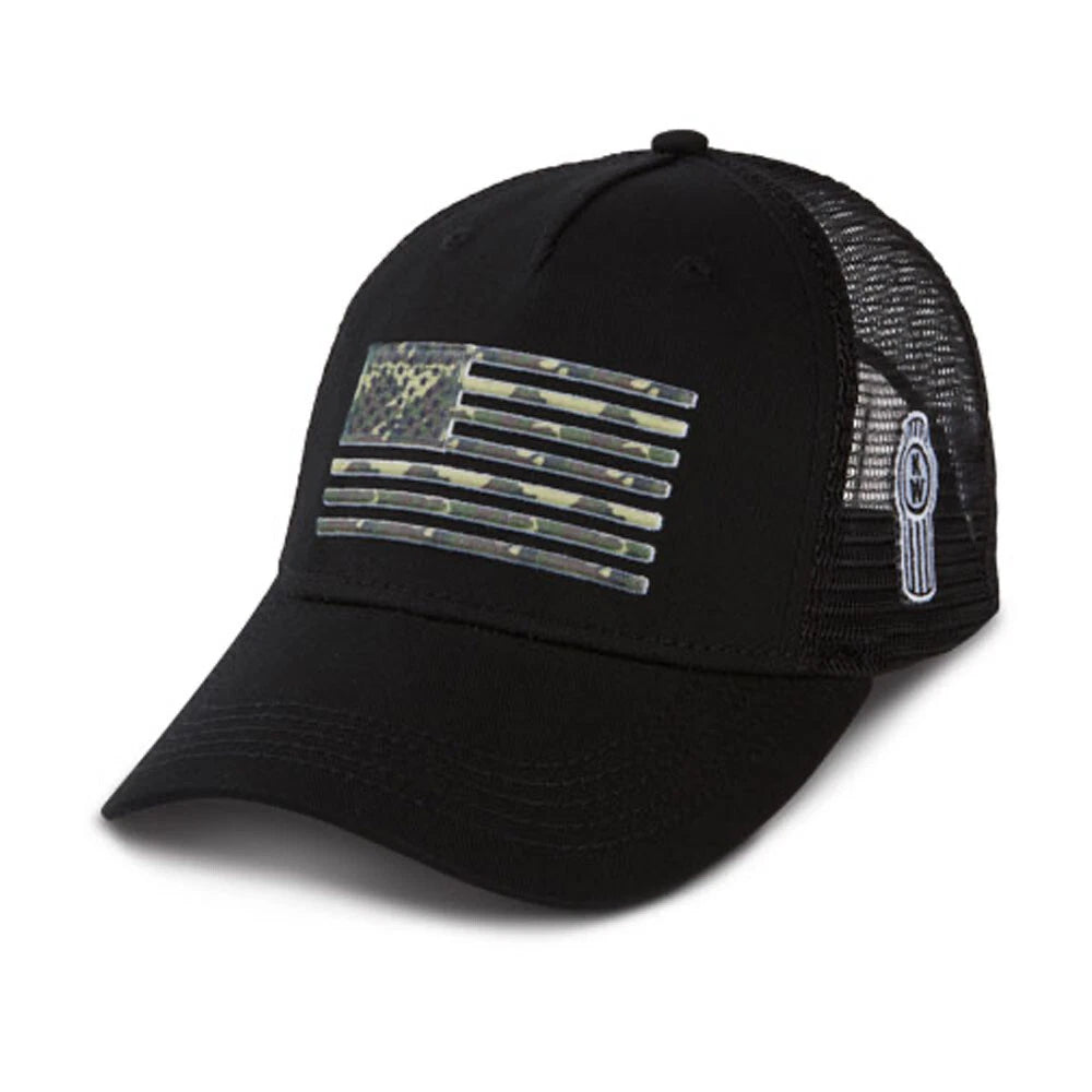 Kenworth Trucks Hat for Kenworth (KW) Black Camouflage Mesh