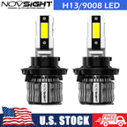 2X H13 9008 LED Headlight Bulbs for Hi-Lo Beam (670000LM, 6500K)