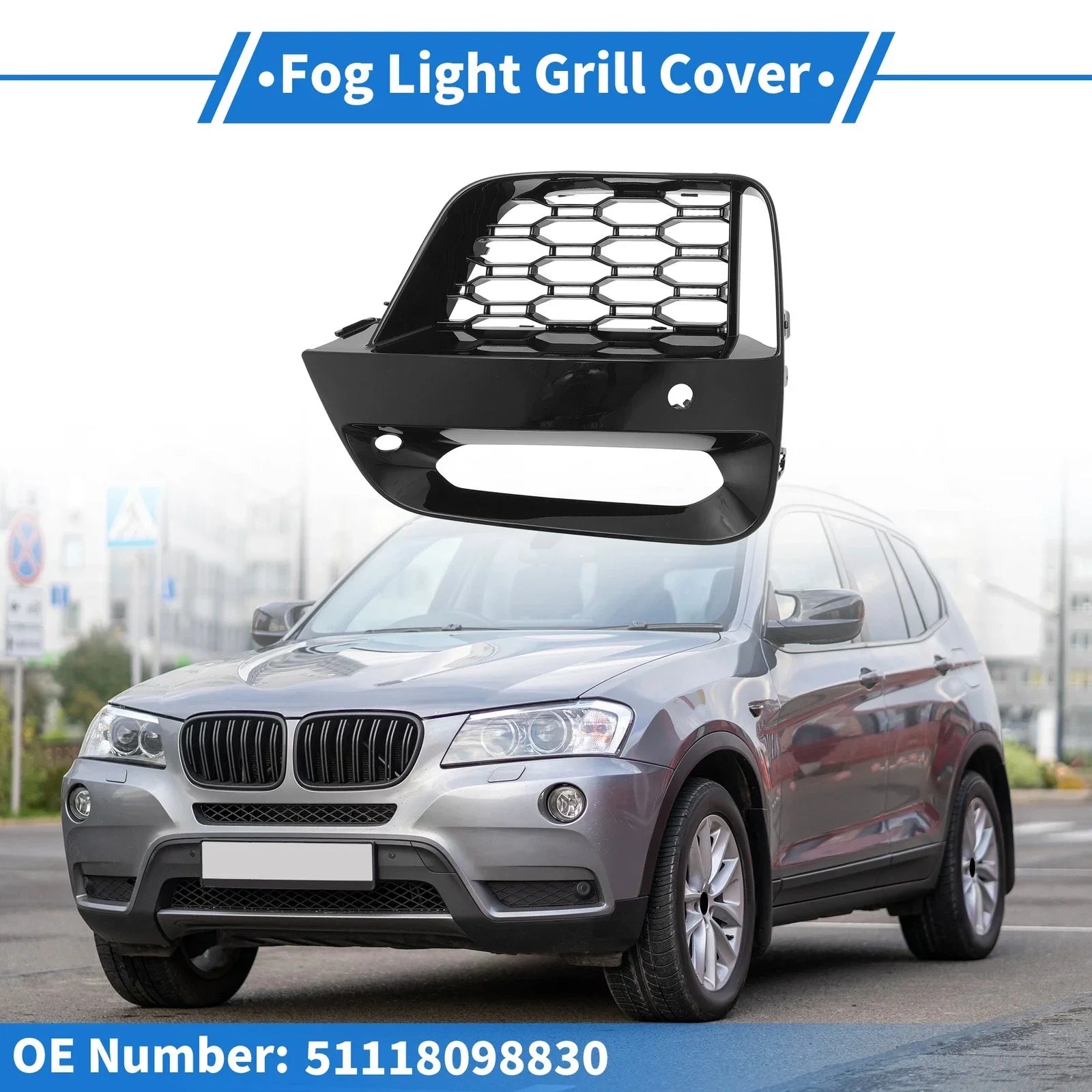 1 Pcs Front Right Fog Light Grill for BMW X3 X4 G01 G02 (2018-2021)