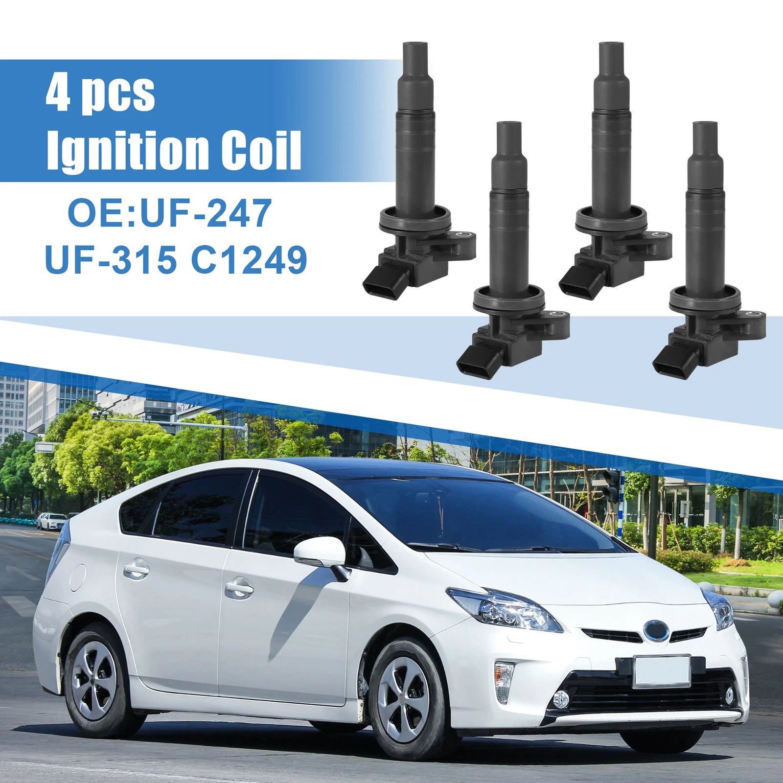 Set of 4 Ignition Coils for Toyota Corolla 1.8L (2000–2008) UF-247 UF-315 C1249
