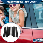 8 Pcs Door Pillar Window Trim for Ford Territory (2019–2021) Black