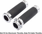 25mm Chrome Handlebar Hand Grips for Harley Sportster, Dyna, Softail (2004-2023)