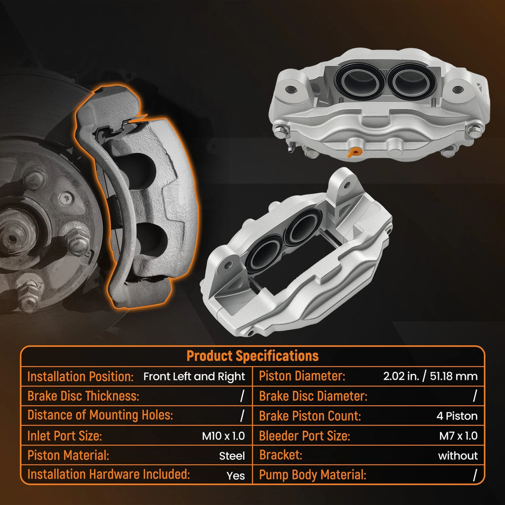 Set of 2 Piston Front Brake Calipers for Toyota Tundra (2007–2016) 19-3275 19-3274