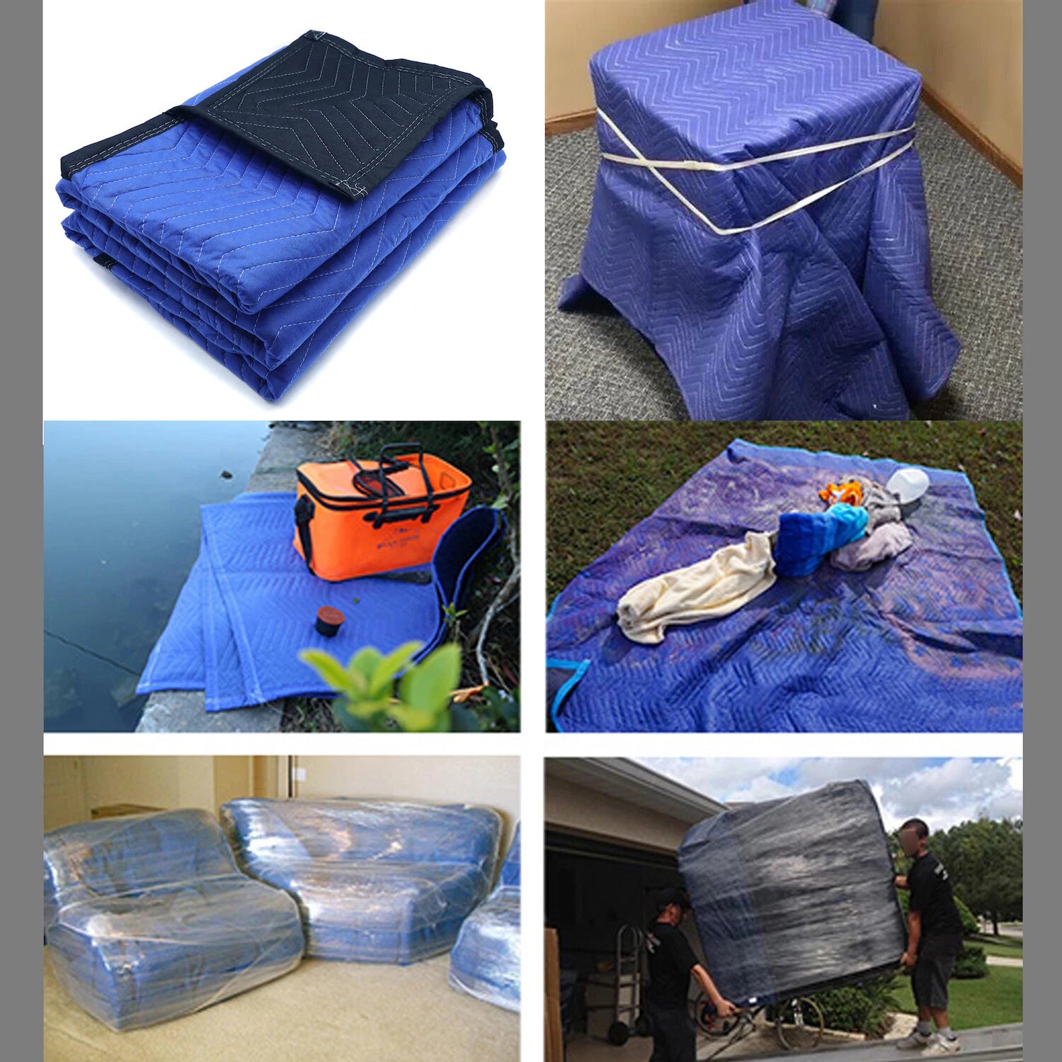 12 Pcs Thick Furniture Moving Packing Blanket for Protection Pads
