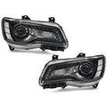 HID Headlight Pair for Chrysler 300 (2015–2018) AFS Black Bezel