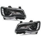 HID Headlight Pair for Chrysler 300 (2015–2018) AFS Black Bezel