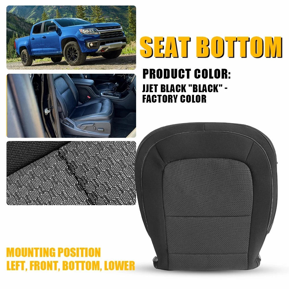 Cloth Driver Seat Cover for Chevrolet Colorado GMC Canyon (2015–2022) Black