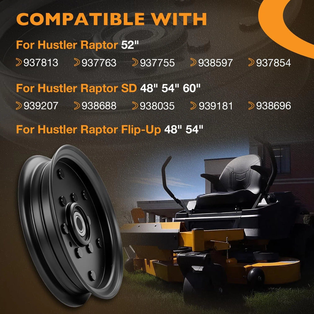 Flat Idler Pulley for Hustler Raptor 48" 52" 54" 60" Deck Mower