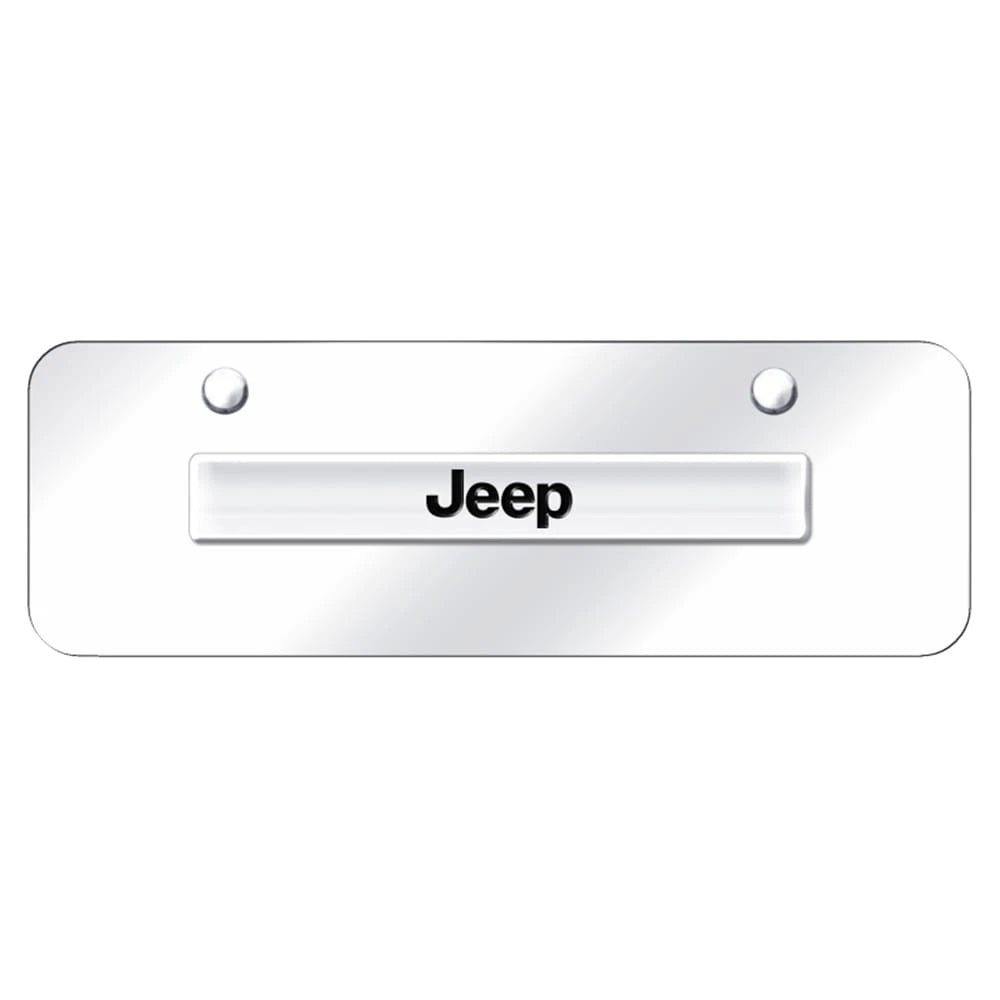 Chrome Name on Chrome Mini License Plate - Officially Licensed for Jeep