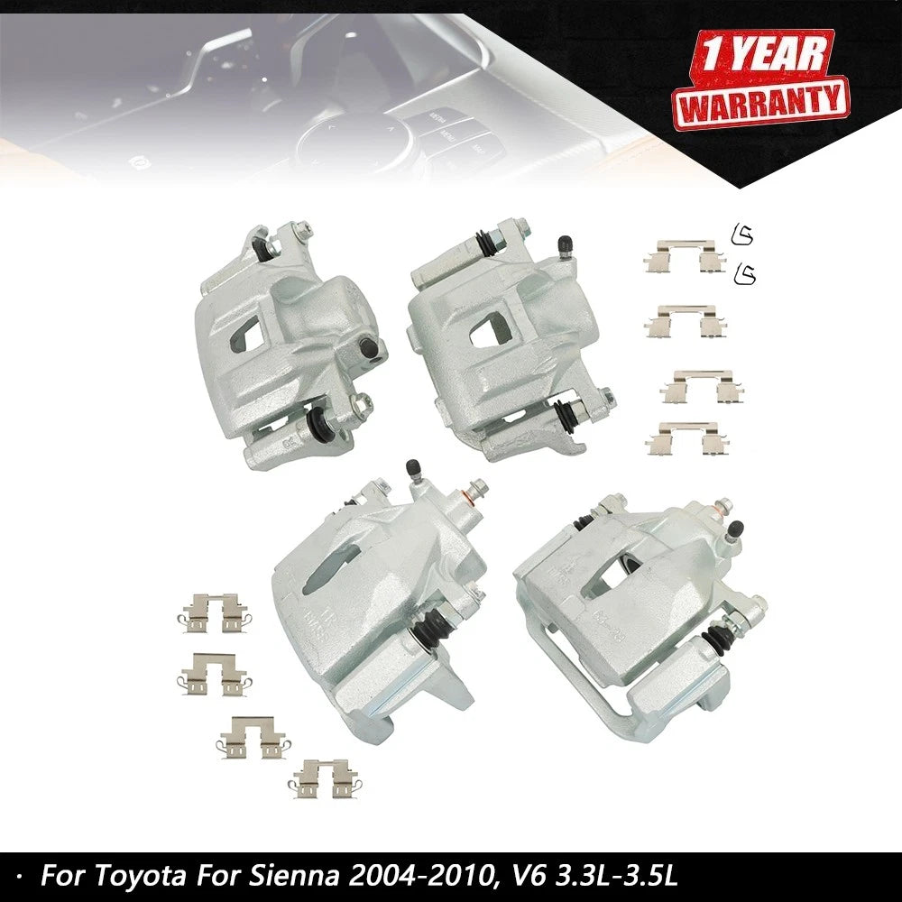 Set of 4 Brake Calipers for Toyota Sienna (2004–2010)