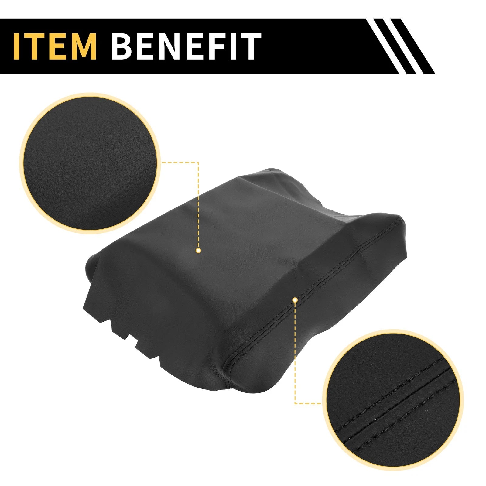 Console Pad Cover for Nissan Titan (2004–2014) Microfiber Leather Black