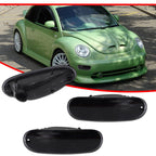 Set of 2 Smoked Black Lens Front Bumper Turn Signal Lights for Beetle