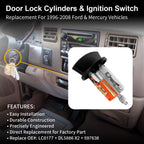 Door Lock Cylinders & Ignition Switch Set for Ford E150/250/350 (1996-2008)
