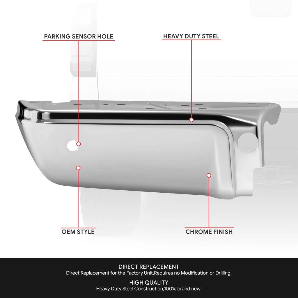 Chrome Driver Left Side Rear Bumper End for Ford F-250 SD (2008–2016)
