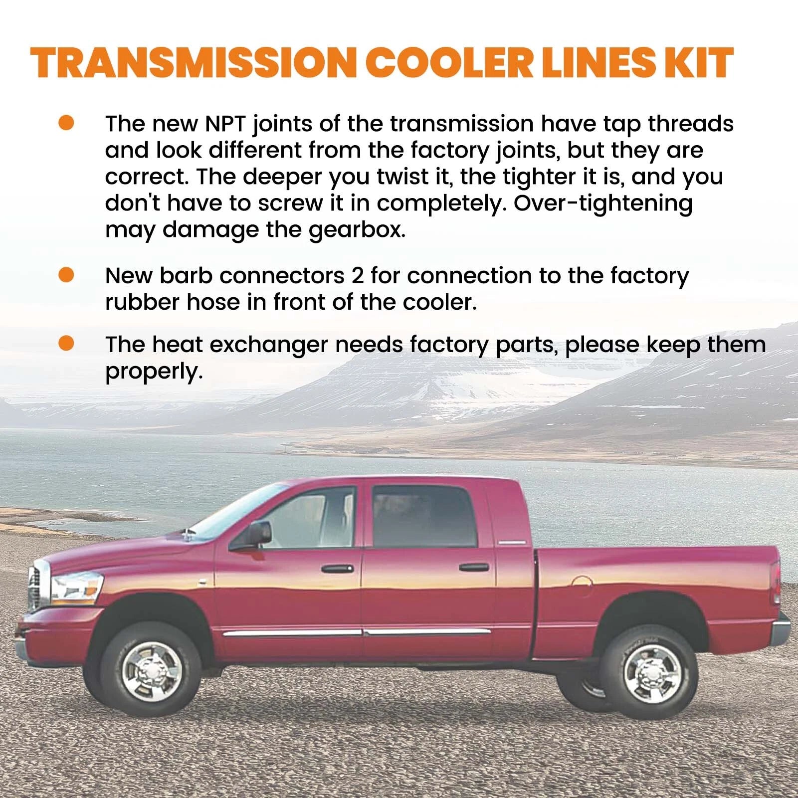 Transmission Cooler Lines Kit for Dodge Ram Cummins 5.9L (2003–2007)