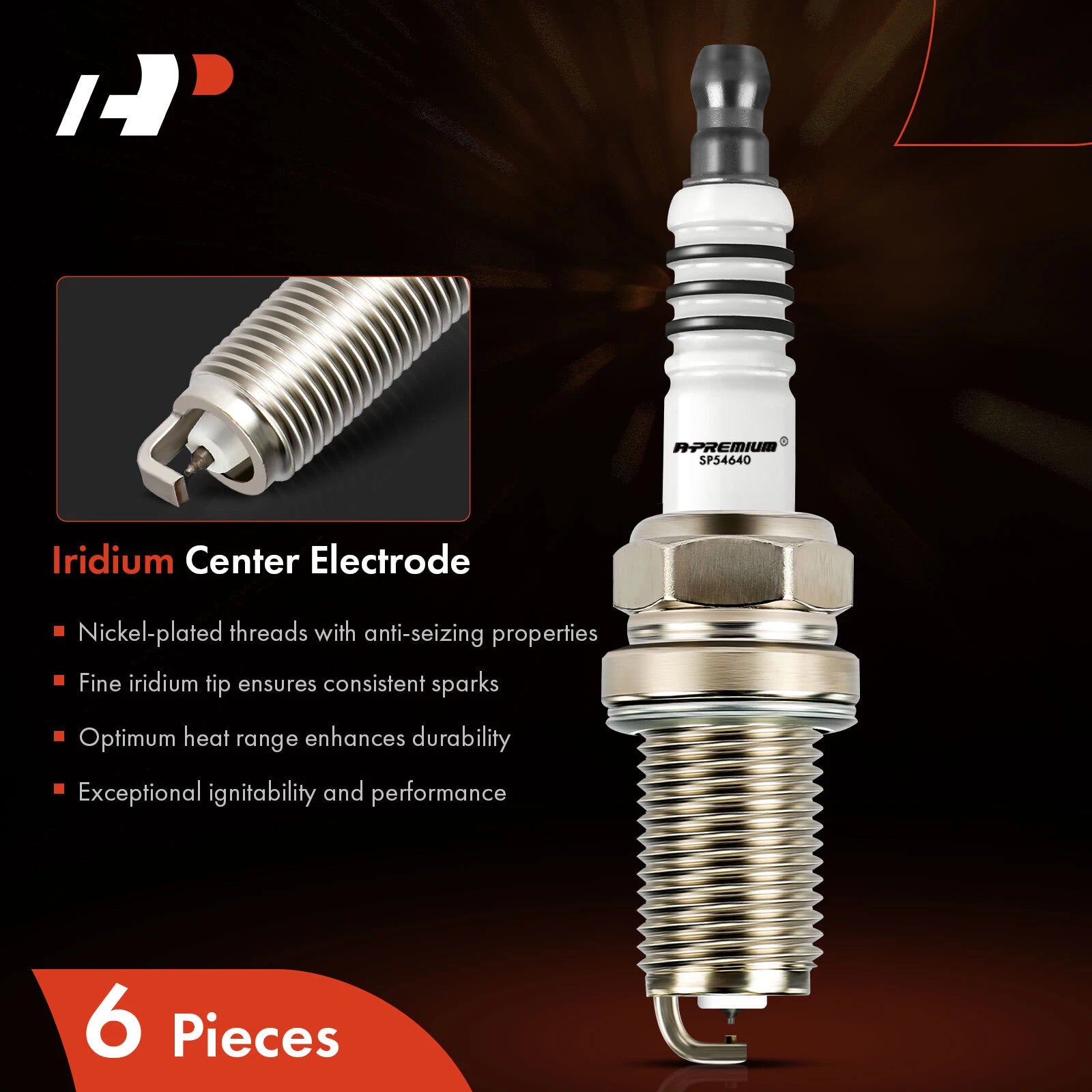 Set of 6 Iridium Platinum Spark Plugs for Hyundai Sonata (1999–2010)
