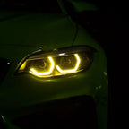 2 x Yellow Angel Eyes DRL LED Headlights for BMW F22/F23/F87 (2014–2020)