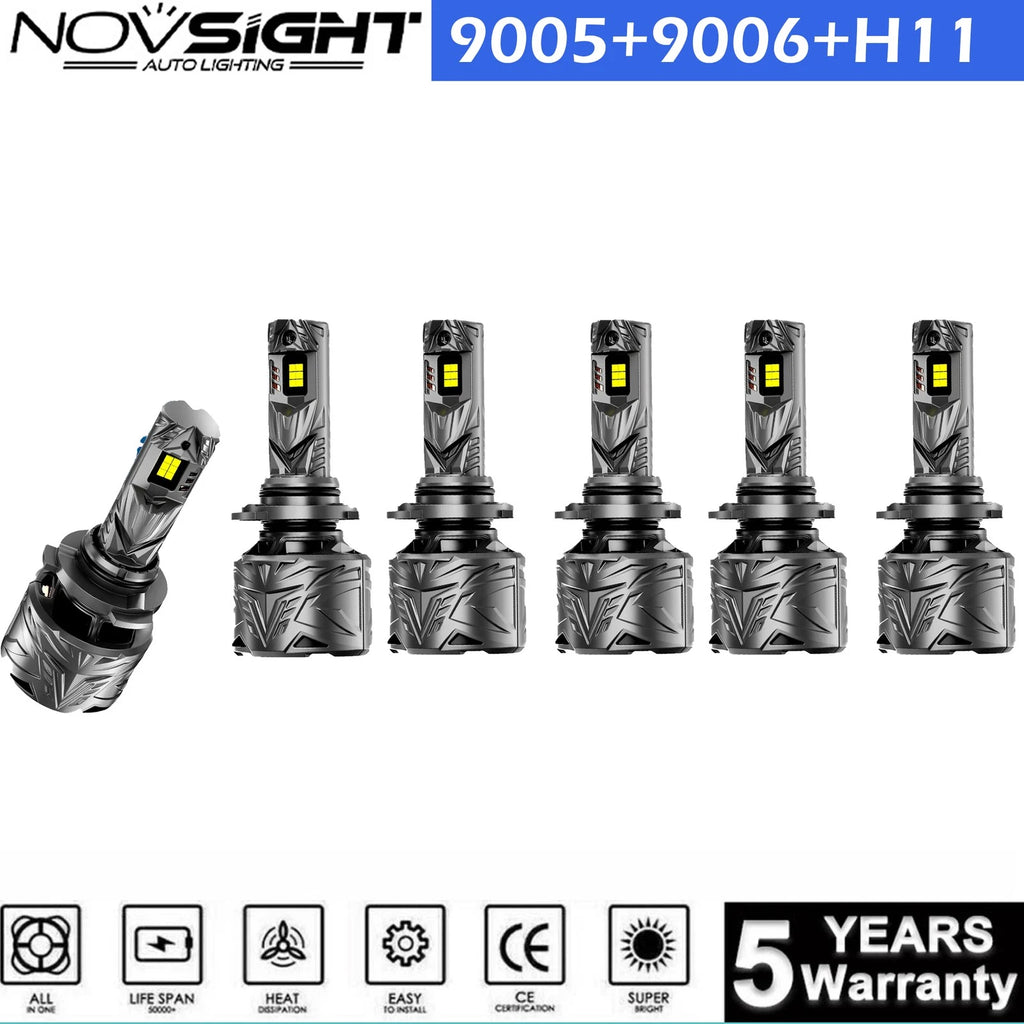 6PCS 9005 + 9006 + H11 LED Headlight Combo for High Low Beam Fog Light