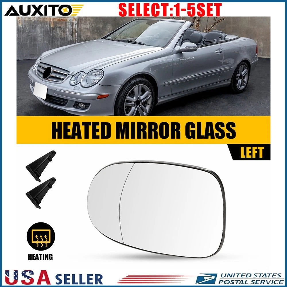Left Side Heated Mirror Glass for Mercedes-Benz CLK350 (2006–2009) OE 2098100121