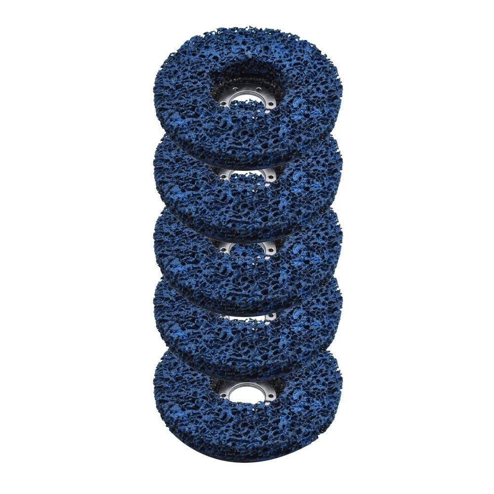 Set of 5 Poly Strip Disc Wheels for Angle Grinder (4.5'' x 7/8'')