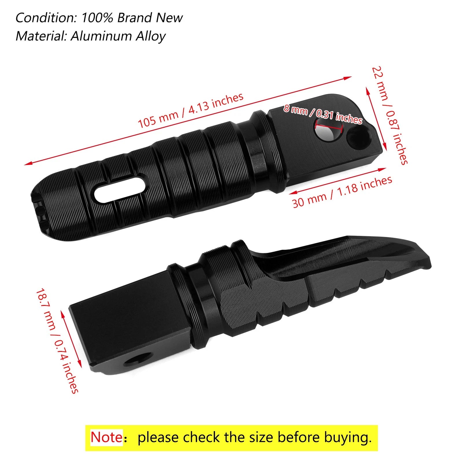 Rear Footrests Foot Pegs for BMW R Ninet F900R F900XR R1200R R1200RS R1250R (2014–2023)