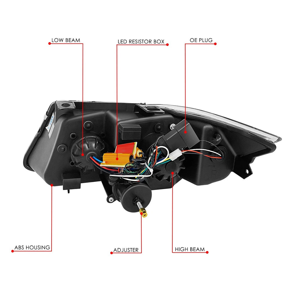 Chrome Clear LED Projector Headlight for BMW 323I (2005–2008)