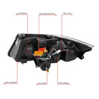 Chrome Clear LED Projector Headlight for BMW 323I (2005–2008)