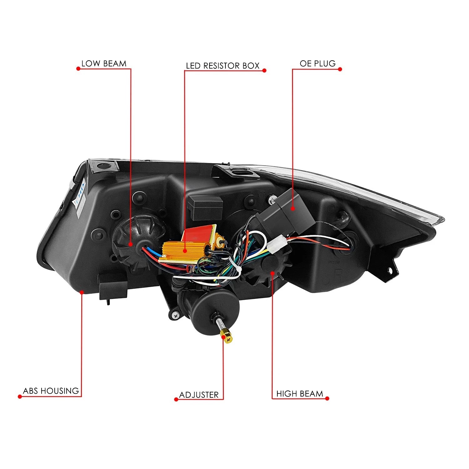 Chrome Clear LED Projector Headlight for BMW 323I (2005–2008)