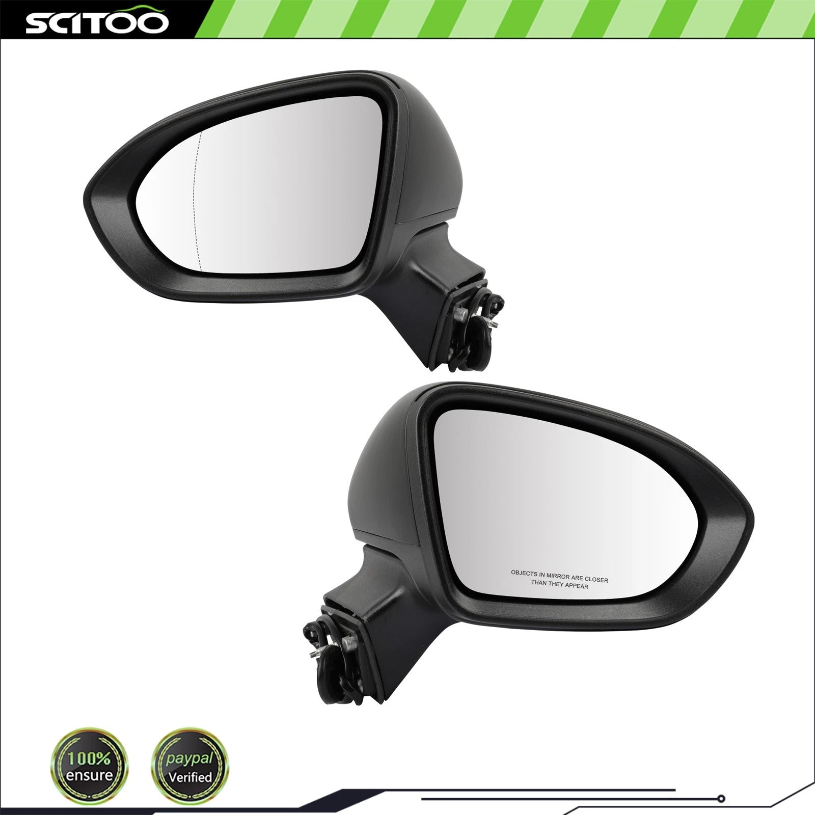 Set of 2 Door Mirrors for Chevrolet Cruze (2016–2019) - Heated, Signal Lamp