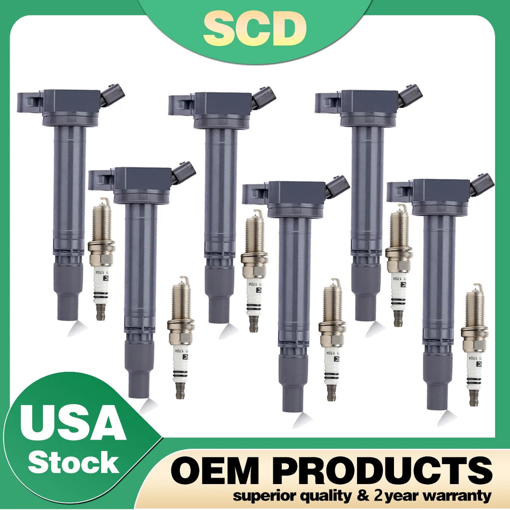 6X Ignition Coil & Iridium Spark Plug for Lexus GS350 IS350 LS460 RC300 (2006–2020)