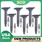 6X Ignition Coil & Iridium Spark Plug for Lexus GS350 IS350 LS460 RC300 (2006–2020)