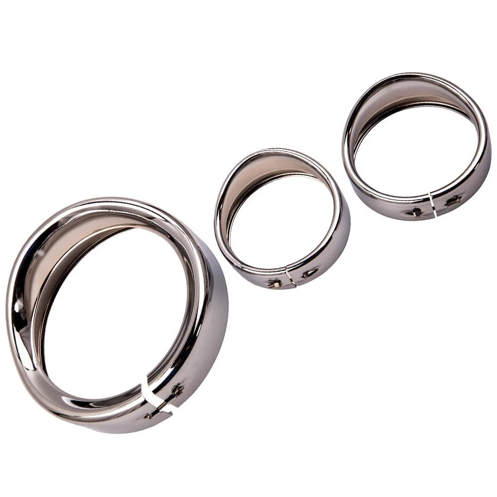 7'' Headlight Trim Ring & 4.5'' Fog Light Trim Ring for Harley FLD (2012–2016)