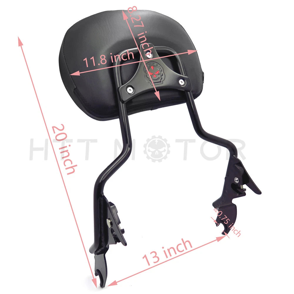 Sissy Bar Upright Passenger Backrest Pad for Harley Touring (2009–2018)