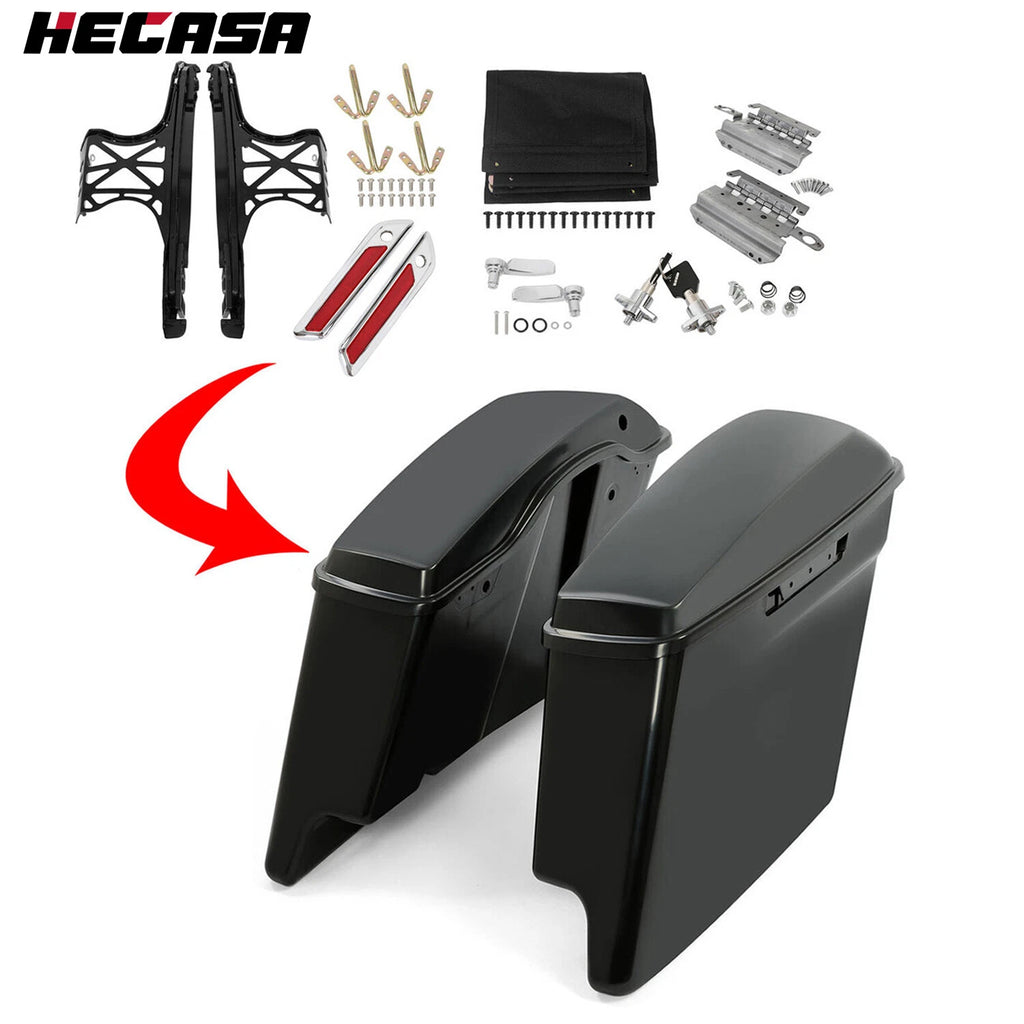 Stretched Saddlebags & Latch Hinge Lock Kit for Harley Road Glide (2014–2023)