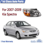 Right Headlight Assembly for Kia Spectra (2007-2009) - Clear Lens, Halogen
