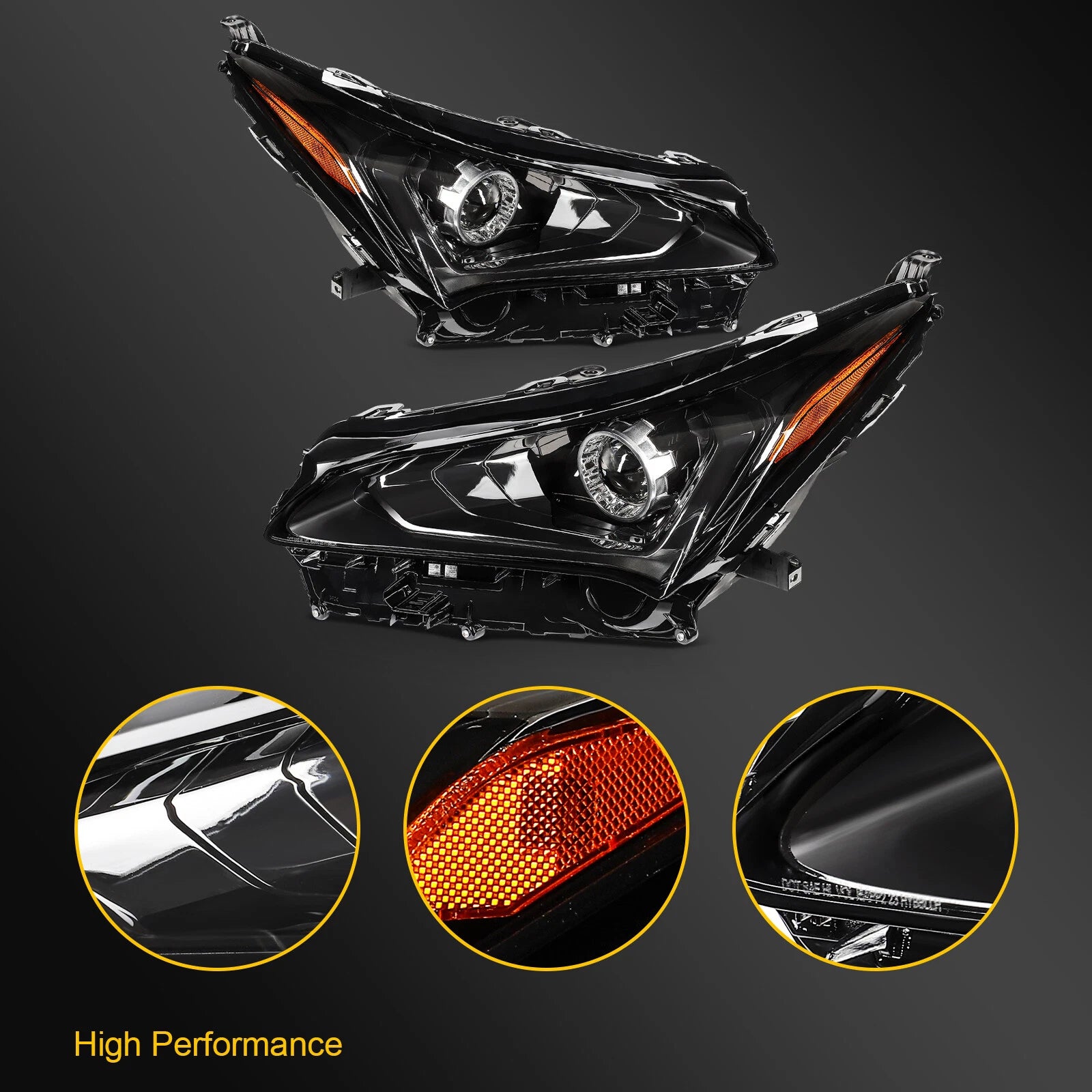 Pair LED Headlights for Lexus NX300 NX300h (2018–2021) w/Projector