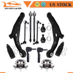 Set of 14 Front Lower Control Arms & Wheel Hub Bearings for Dodge Journey (2009–2015)