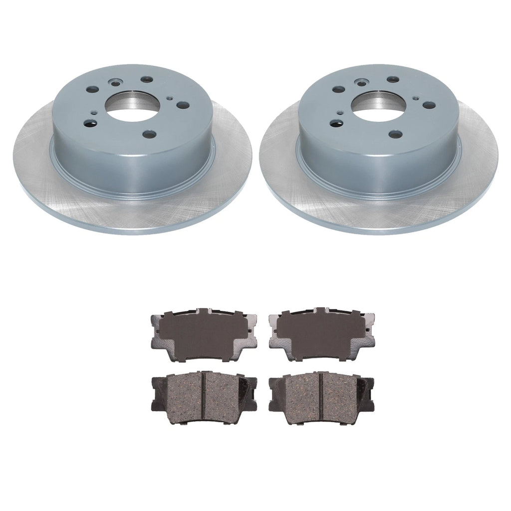 DuraGo Rear Rotors & Advics Ceramic Disc Brake Pads Kit for Avalon Camry ES350 (FWD)