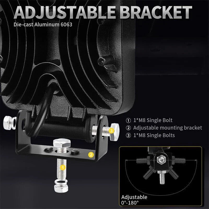 Square LED 82W Work-Light Bar for ATV SUV Driving Lamp