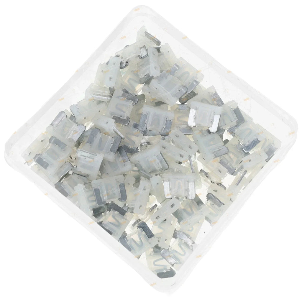 100 x Low Profile Mini Blade Fuses 25 Amp Clear