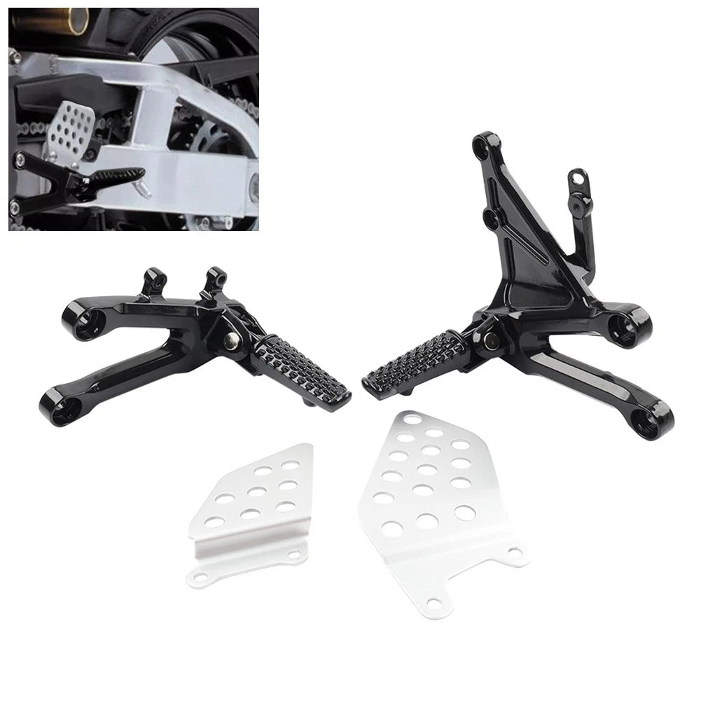 Set of 2 Front Driver Foot Pegs Footrest Bracket for Honda CBR1000RR (2004–2007)